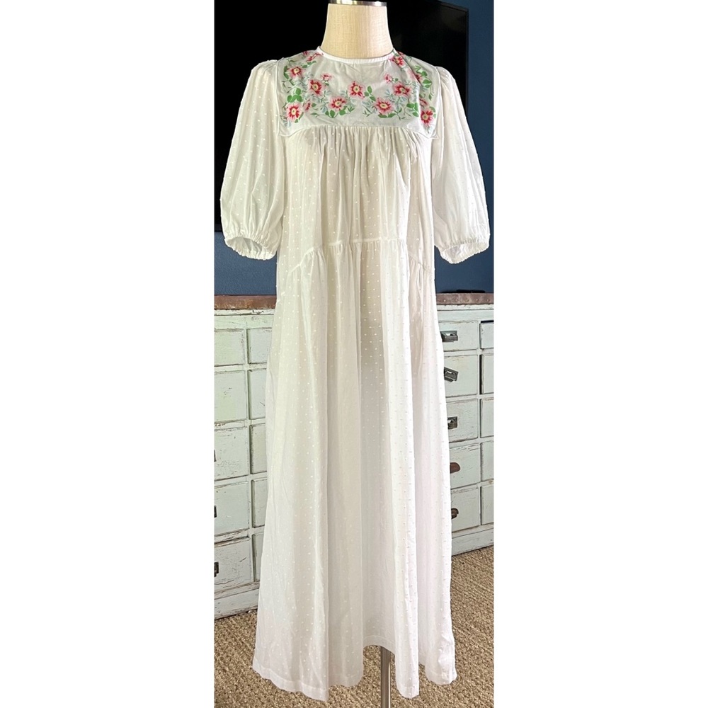 Upcycled White Maxi Dress S